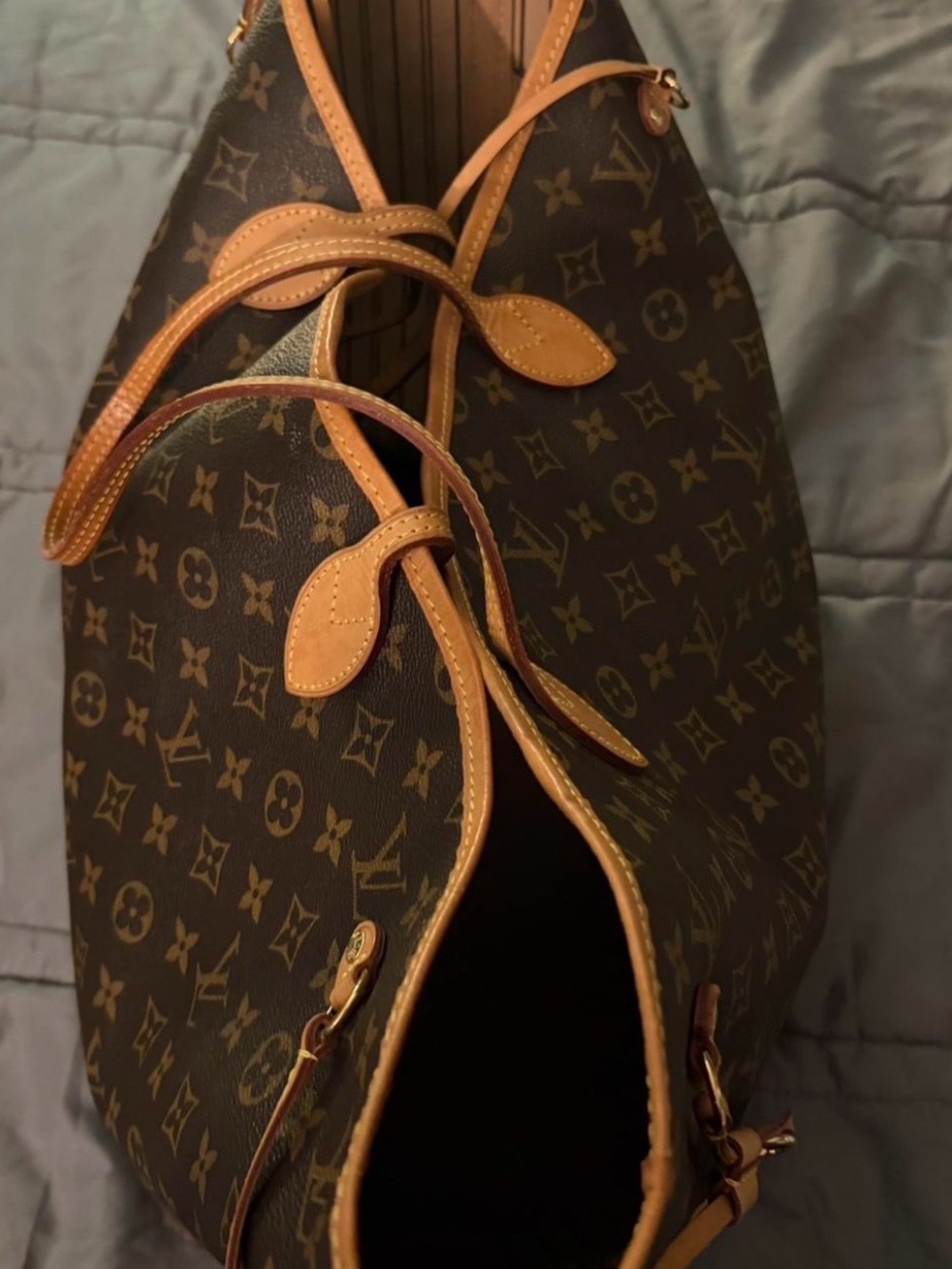 Louis Vuitton Brown Monogram Canvas Tote with Vachetta Trim